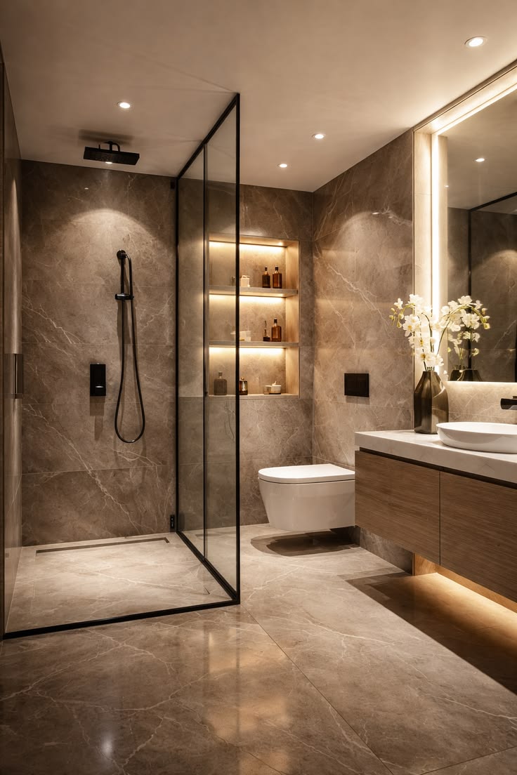 luxurious modern bathrooms inspiring shower ideas