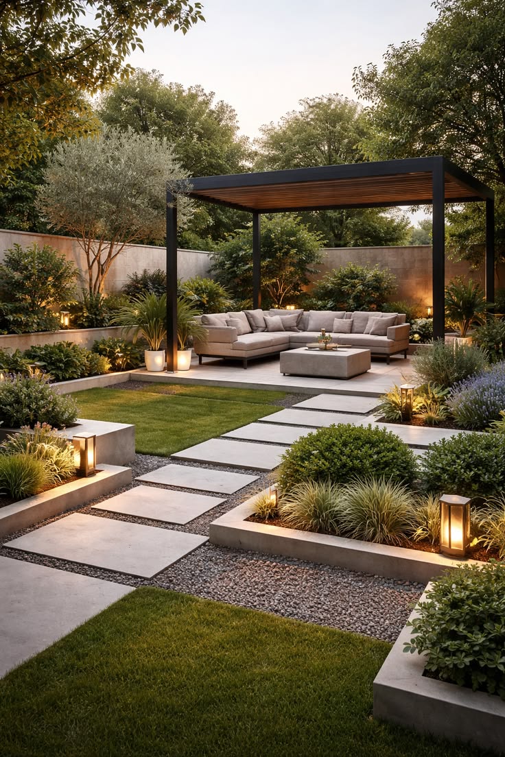 modern garden with stylish patio & contemporary landscaping modern garden with patio